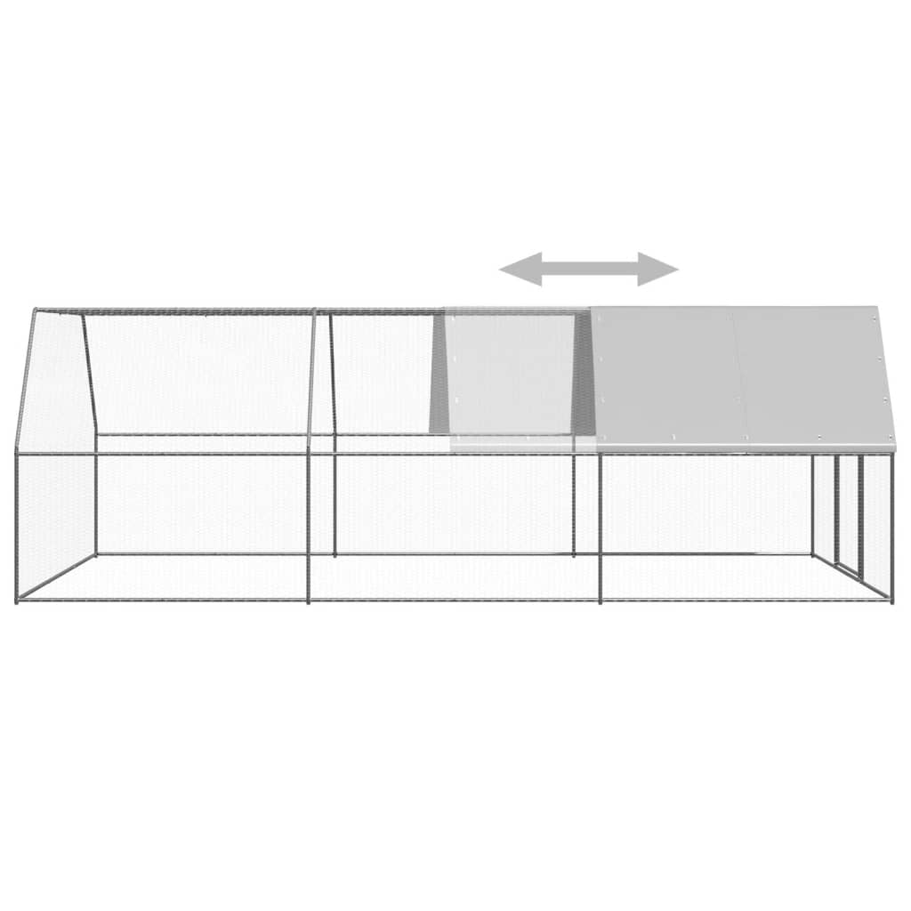 udendørs hønsegård 3x6x2 m galvaniseret stål