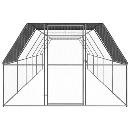udendørs hønsegård 3x12x2 m galvaniseret stål
