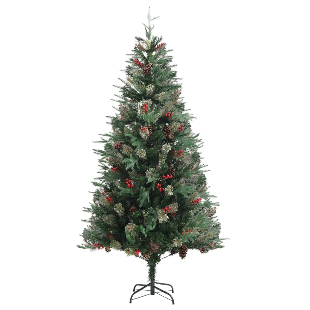 juletræ med grankogler 225 cm PVC & PE grøn