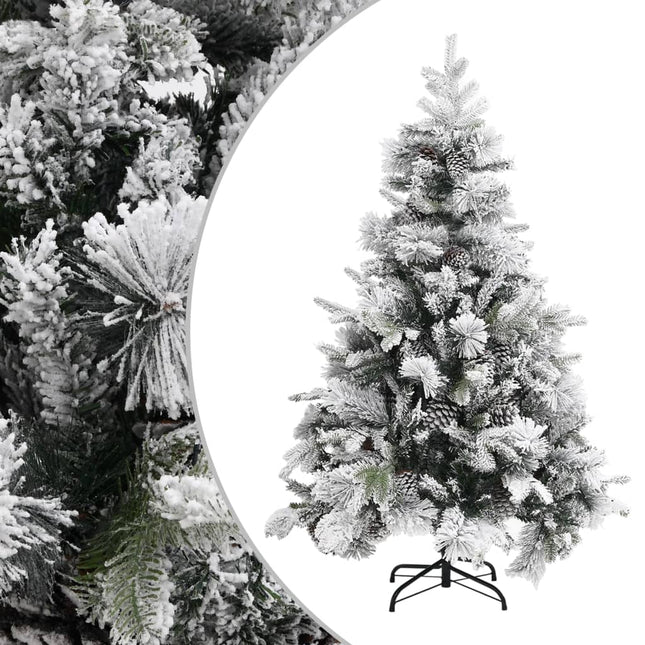 juletræ med puddersne og grankogler 150 cm PVC & PE