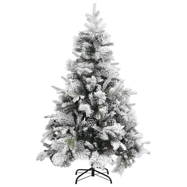 juletræ med puddersne og grankogler 150 cm PVC & PE