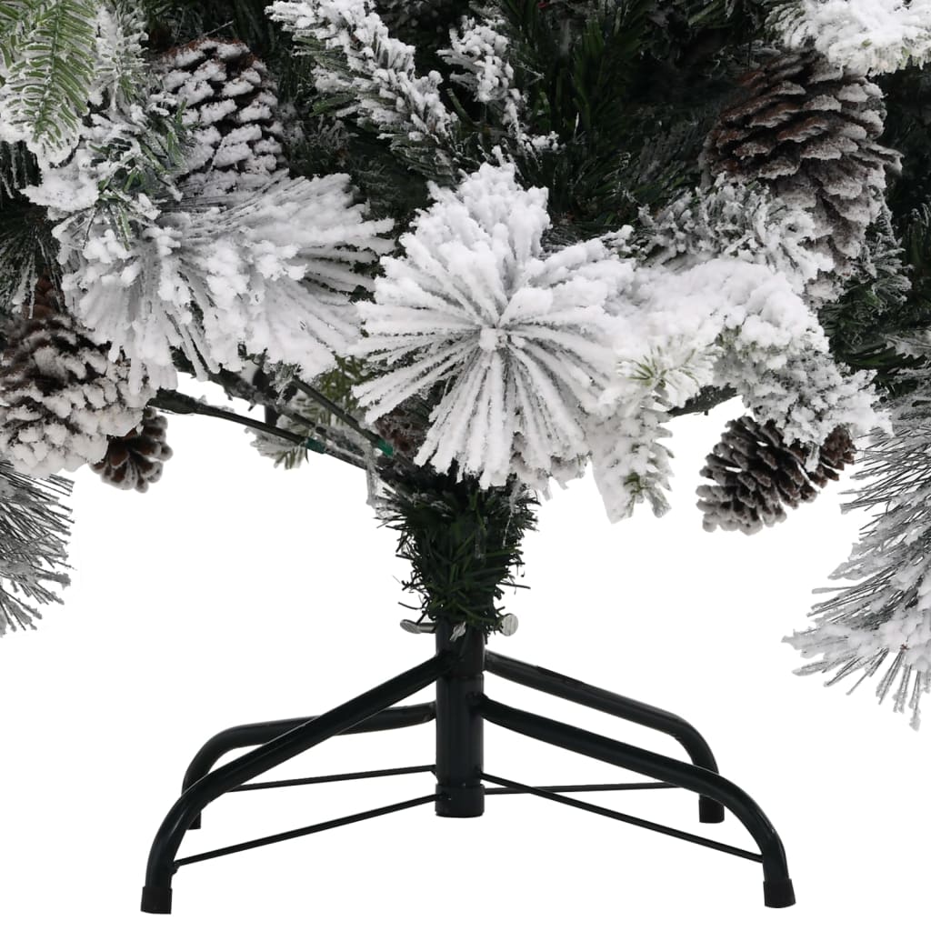 juletræ med puddersne og grankogler 195 cm PVC & PE