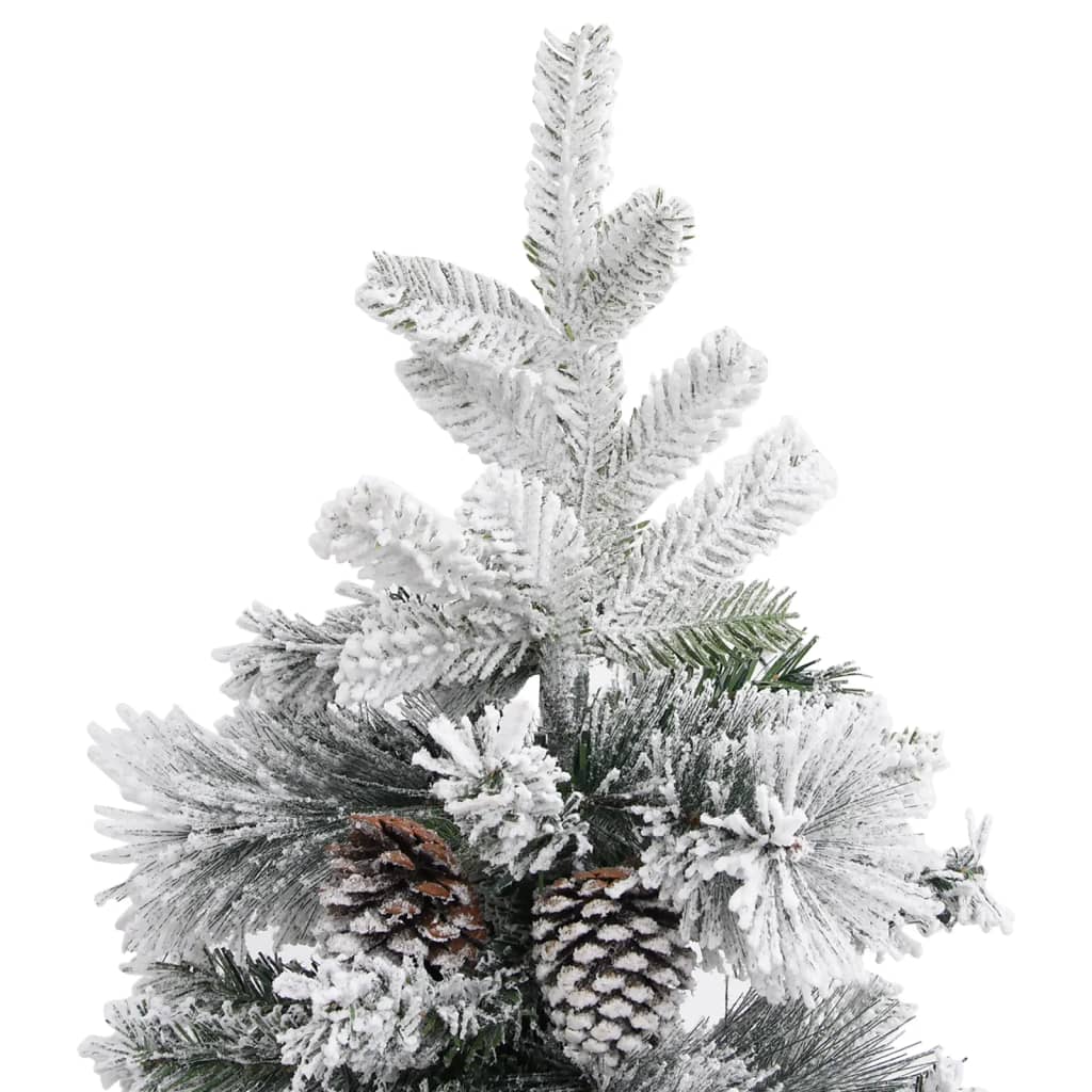 juletræ med puddersne og grankogler 195 cm PVC & PE