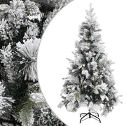 juletræ med puddersne og grankogler 225 cm PVC & PE