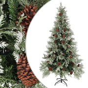 juletræ med grankogler 225 cm PVC & PE grøn og hvid