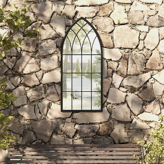 havespejl 100x45 cm jern sort