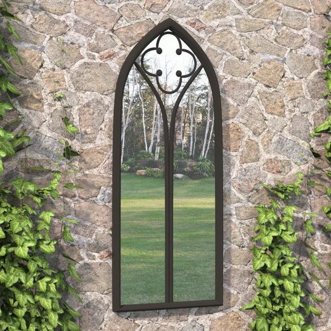 havespejl 100x45 cm jern sort