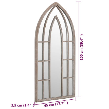 havespejl 100x45 cm jern sandfarvet