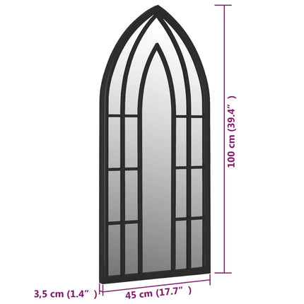 havespejl 100x45 cm jern sort