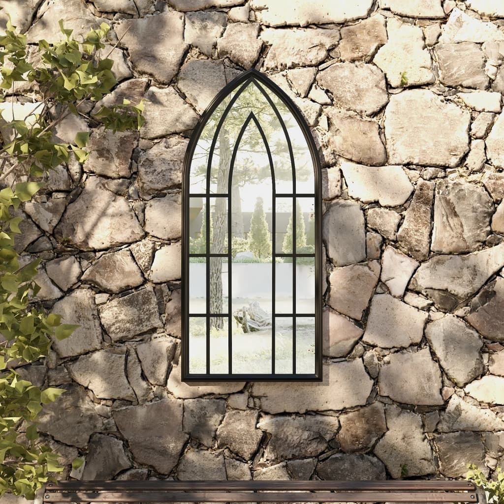 havespejl 100x45 cm jern sort