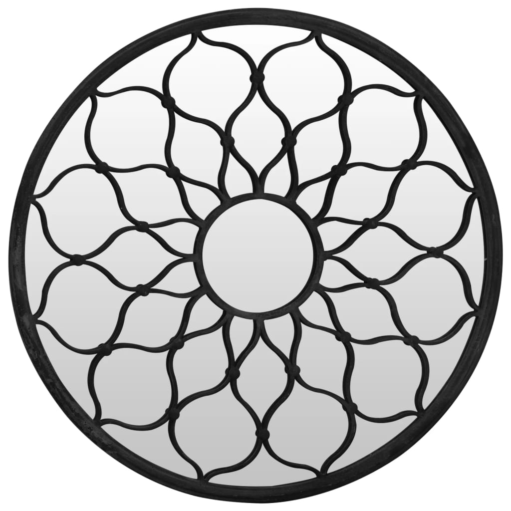 havespejl 60x3 cm rundt jern sort