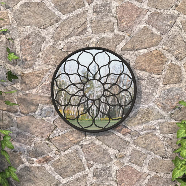 havespejl 60x3 cm rundt jern sort