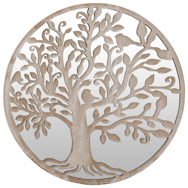 havespejl 40x2,5 cm rundt jern sandfarvet