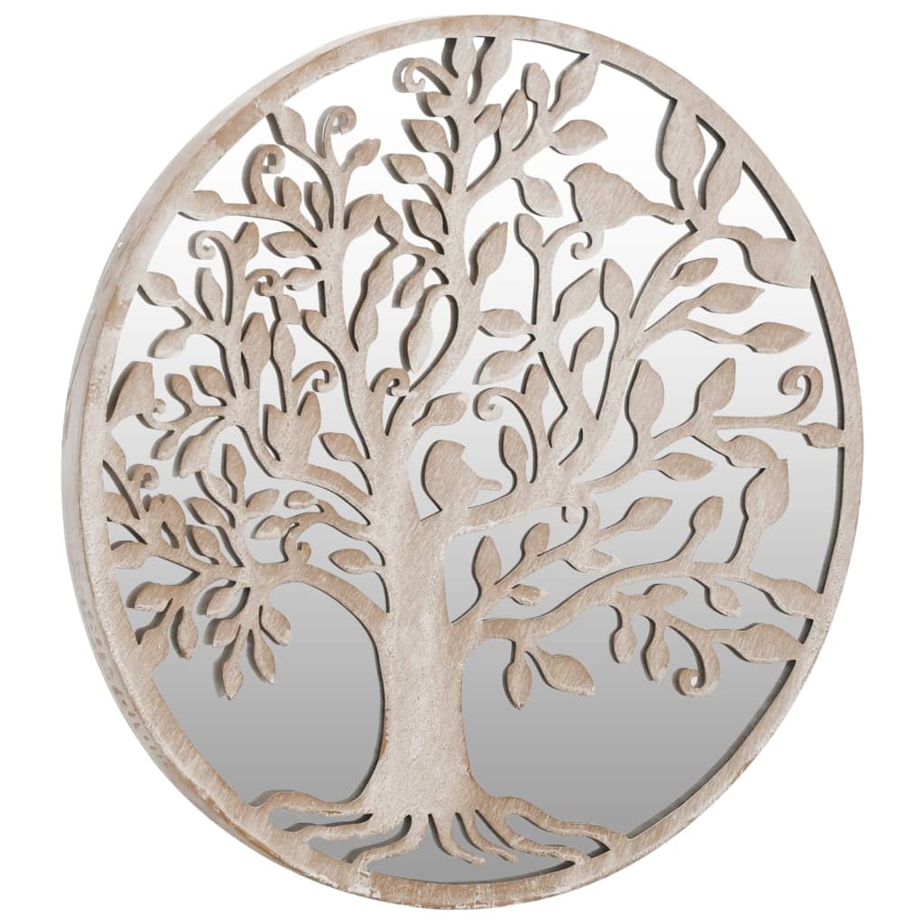 havespejl 40x2,5 cm rundt jern sandfarvet