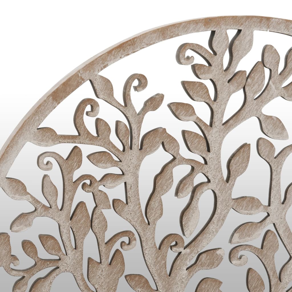 havespejl 40x2,5 cm rundt jern sandfarvet