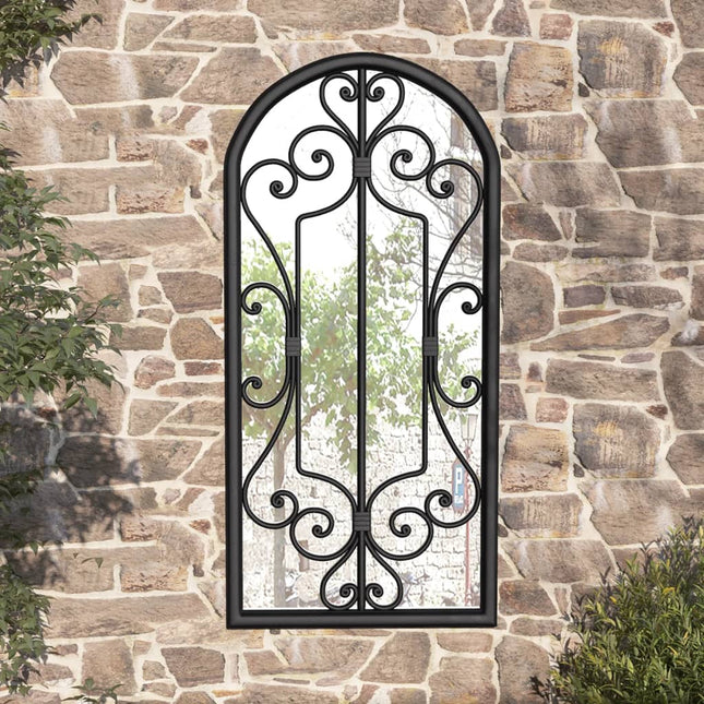 havespejl 100x45 cm jern sort