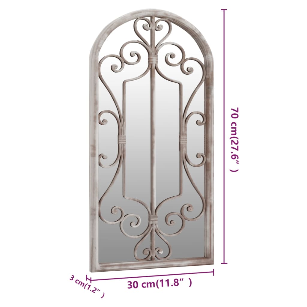 havespejl 70x30 cm jern sandfarvet