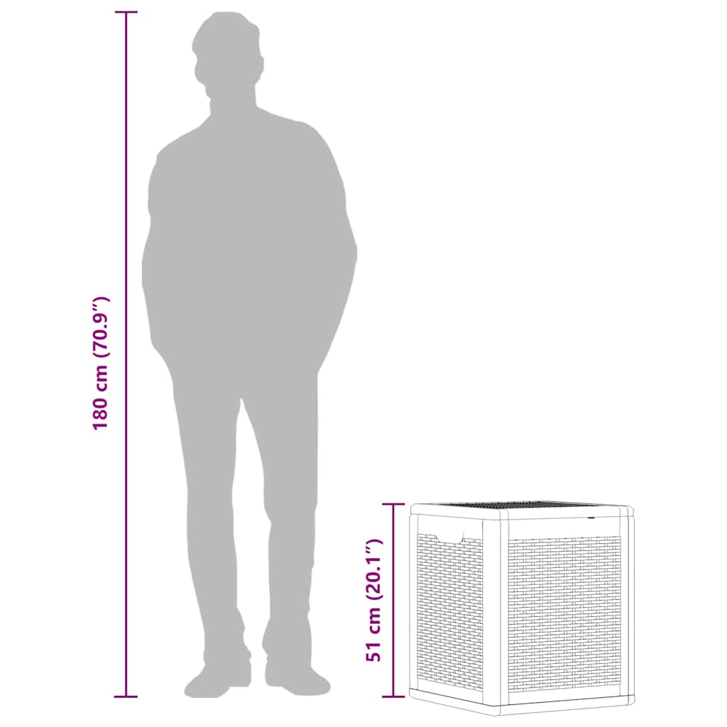 opbevaringsboks til haven 90 l PP-rattan sort