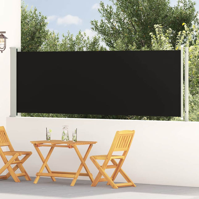 sammenrullelig sidemarkise til terrassen 117x614 cm sort