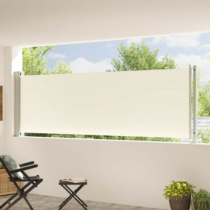 sammenrullelig sidemarkise til terrassen 117x600 cm cremefarvet