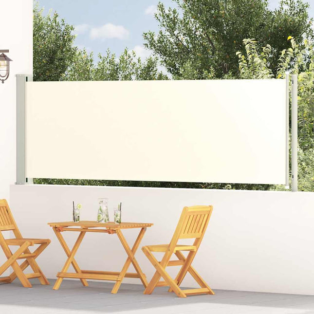 sammenrullelig sidemarkise til terrassen 117x614 cm cremefarvet