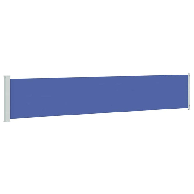 sammenrullelig sidemarkise til terrassen 117x614 cm blå