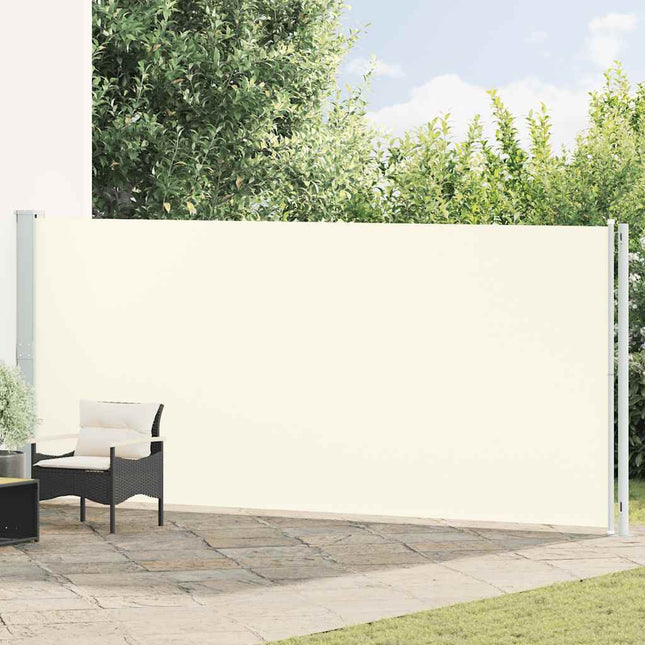 sammenrullelig sidemarkise til terrassen 180x614 cm cremefarvet