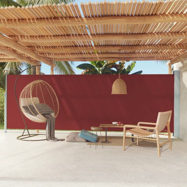 sammenrullelig sidemarkise til terrassen 180x600 cm rød
