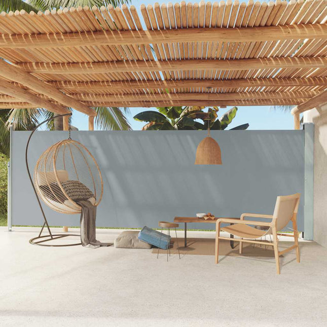 sammenrullelig sidemarkise til terrassen 180x600 cm grå