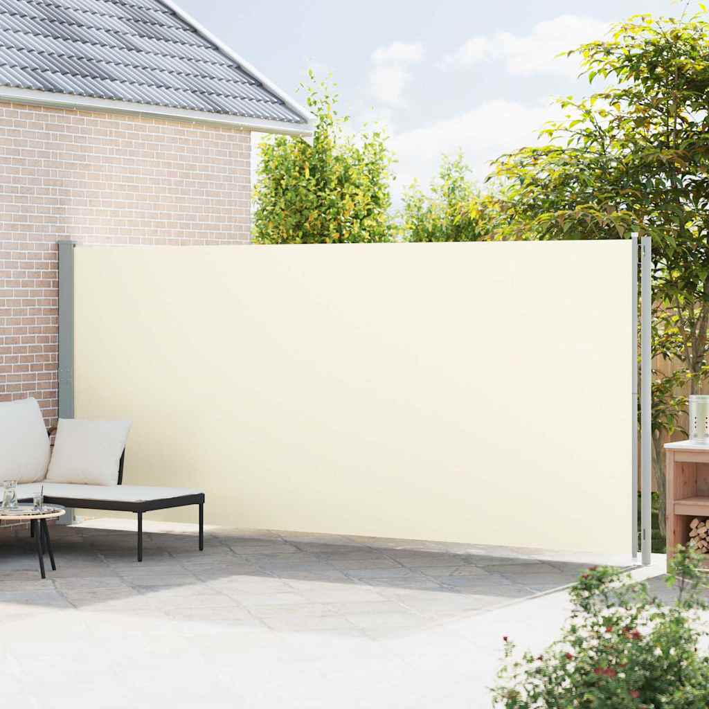 sammenrullelig sidemarkise til terrassen 200x600 cm cremefarvet