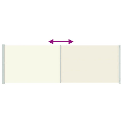 sammenrullelig sidemarkise til terrassen 200x600 cm cremefarvet