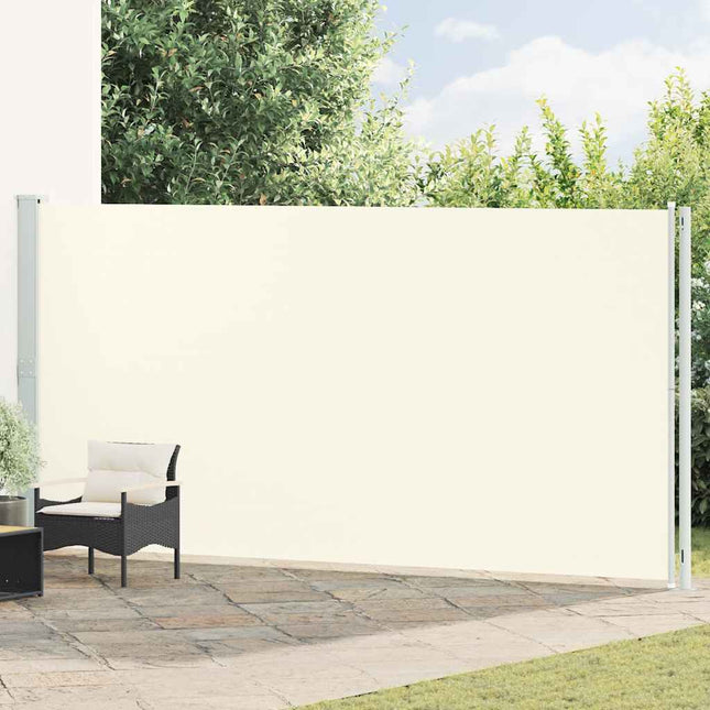 sammenrullelig sidemarkise til terrassen 200x614 cm cremefarvet