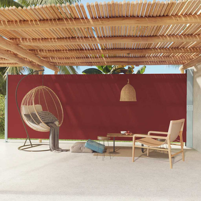sammenrullelig sidemarkise til terrassen 200x600 cm rød