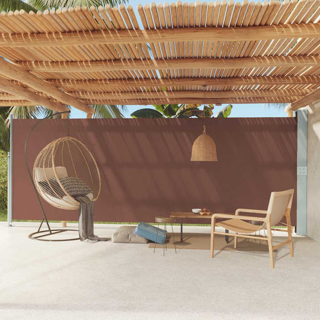 sammenrullelig sidemarkise til terrassen 200x600 cm brun