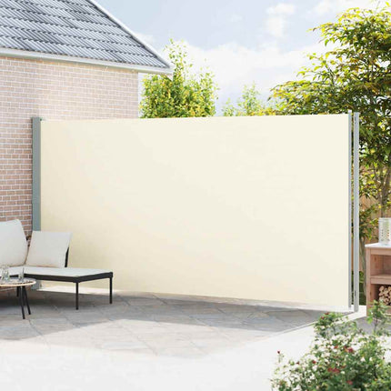 sammenrullelig sidemarkise til terrassen 220x600 cm cremefarvet