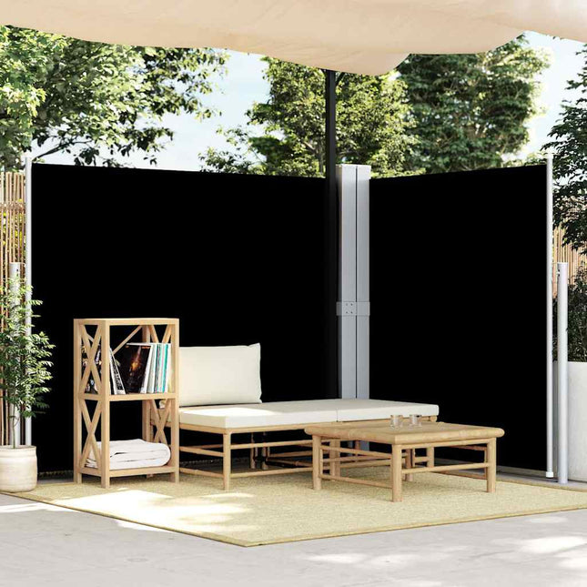 sammenrullelig sidemarkise 180x600 cm sort