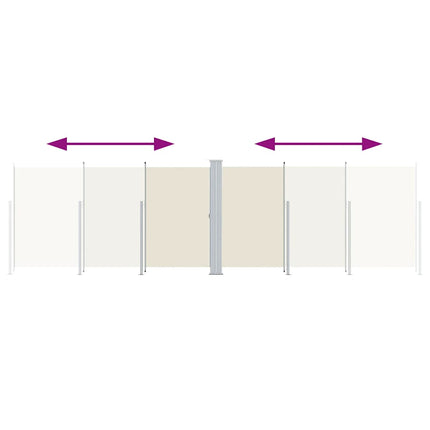 sammenrullelig sidemarkise 180x600 cm cremefarvet