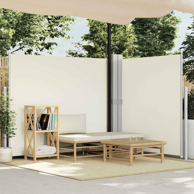 sammenrullelig sidemarkise 180x600 cm cremefarvet