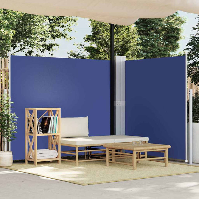 sammenrullelig sidemarkise 180x600 cm blå