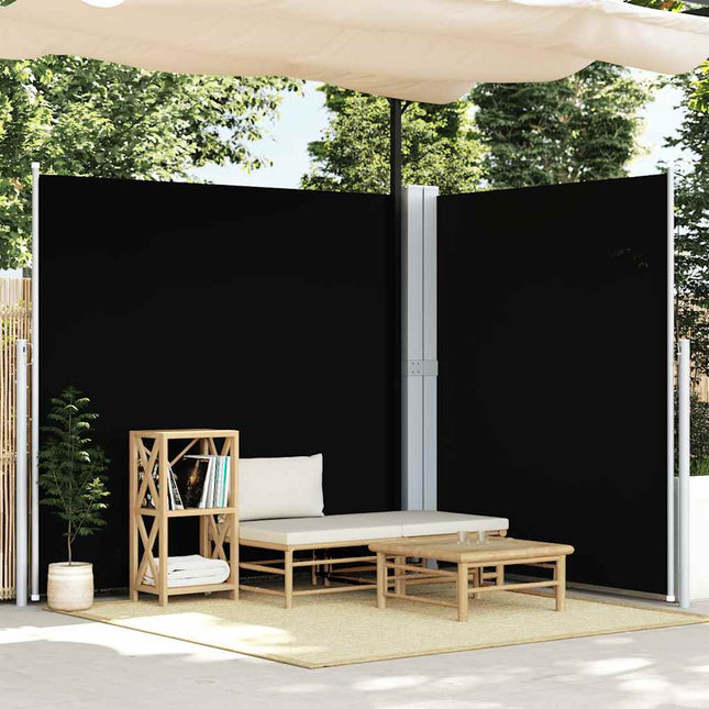 sammenrullelig sidemarkise 200x600 cm sort