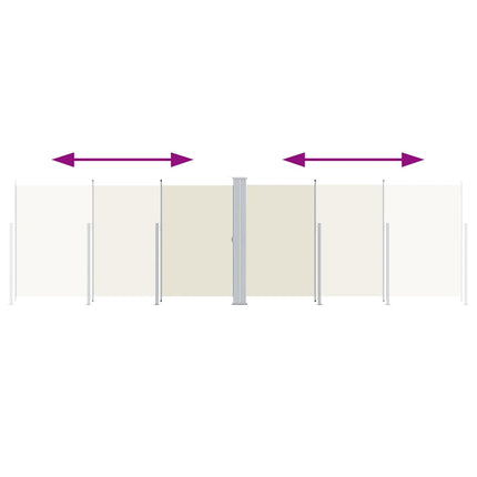 sammenrullelig sidemarkise 200x600 cm cremefarvet