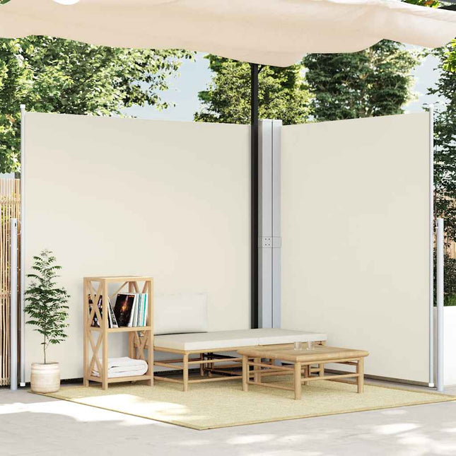 sammenrullelig sidemarkise 200x600 cm cremefarvet