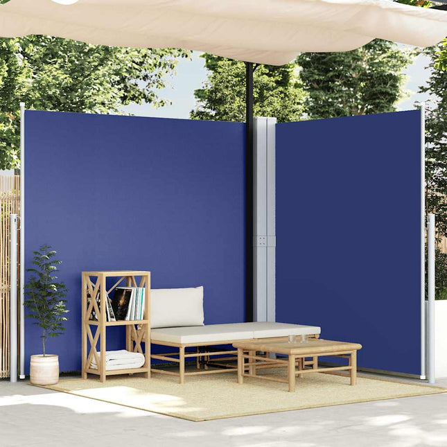 sammenrullelig sidemarkise 200x600 cm blå