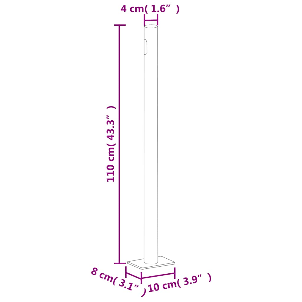 sammenrullelig sidemarkise 180x1000 cm sort