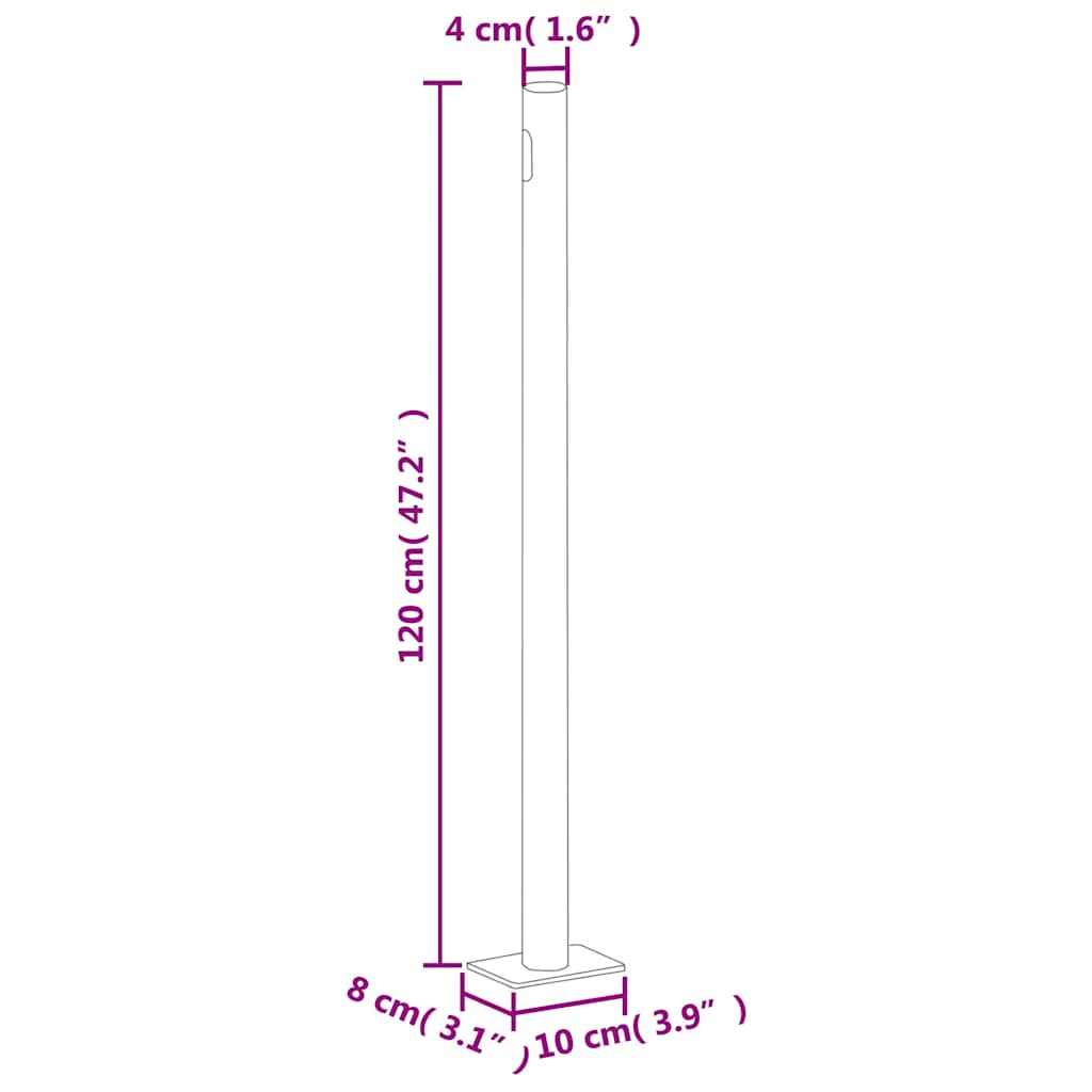 sammenrullelig sidemarkise 200x1000 cm sort