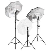 belysningssæt til fotostudio med stativer og paraplyer