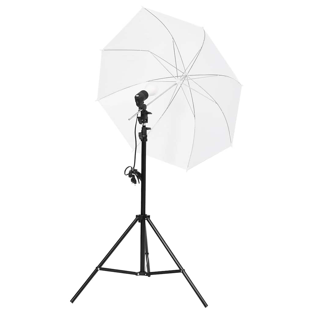 belysningssæt til fotostudio med stativer og paraplyer