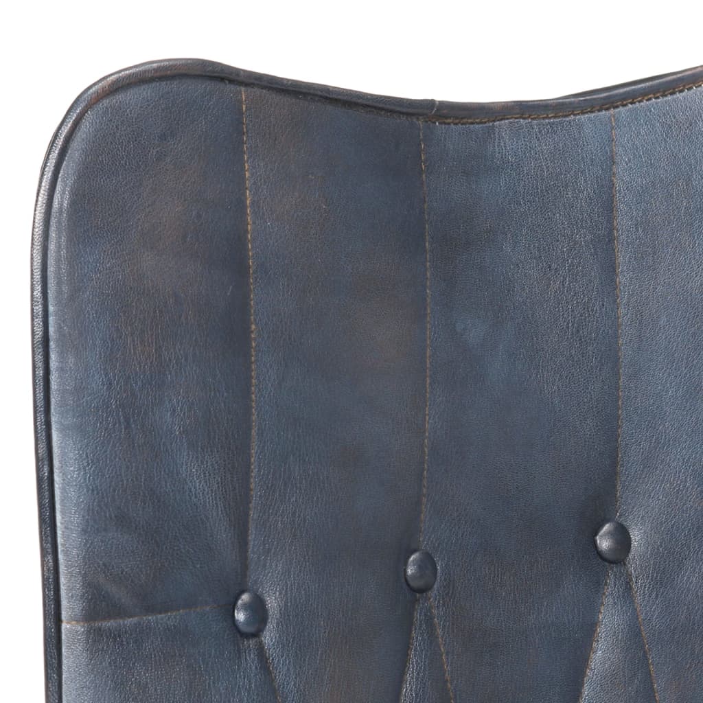 lænestol ægte læder grå