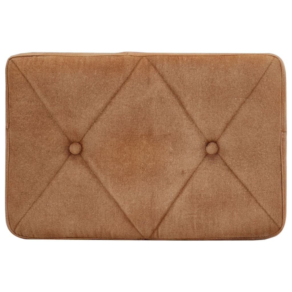 lænestol med fodskammel kanvas brun