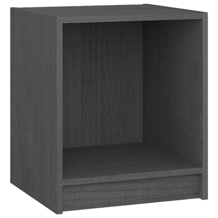 sengeborde 2 stk. 35,5x33,5x41,5 cm massivt fyrretræ sort grå